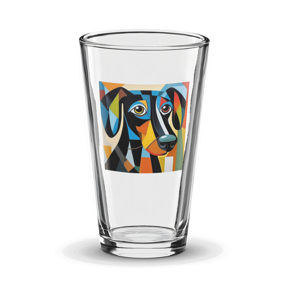 PugMug Custom Black Dachshund Glass Tumbler