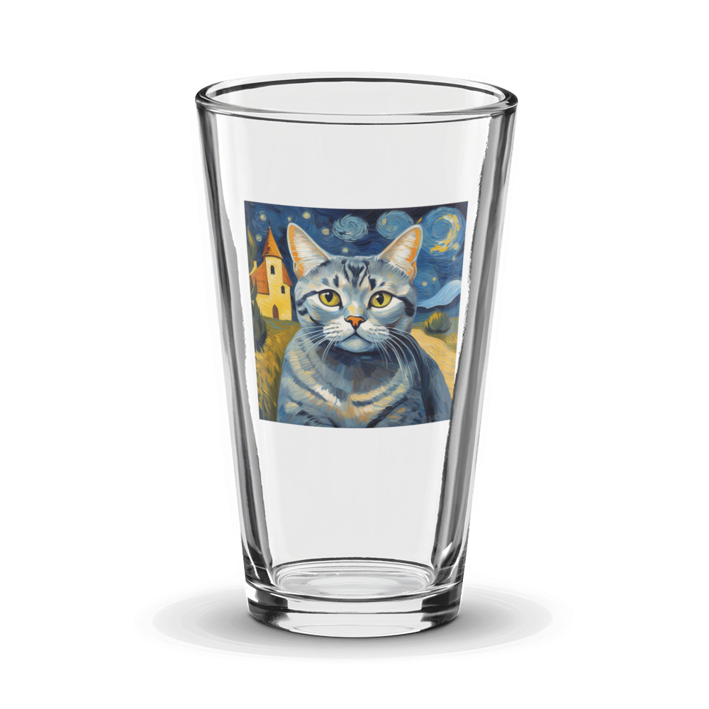 PugMug Custom Tabby British Shorthair Cat Glass Tumbler