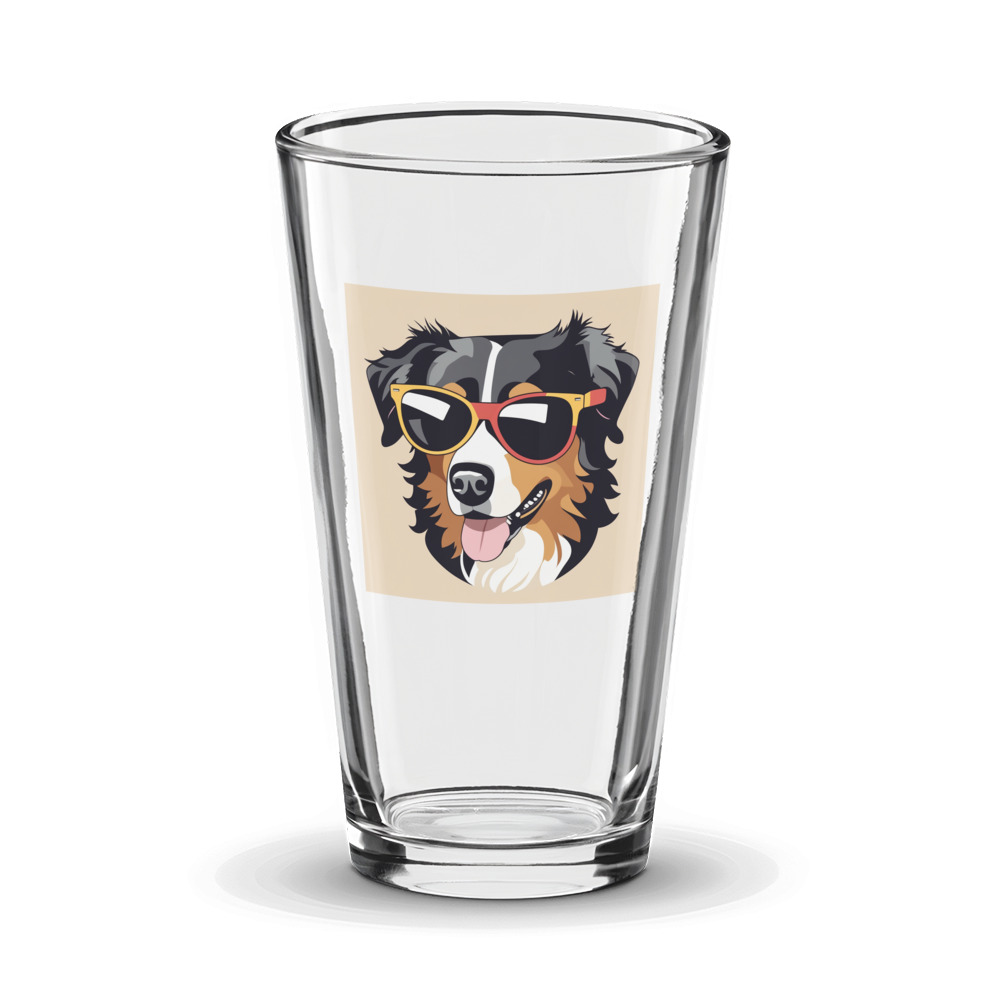 PugMug Custom Miniature American Shepherd Glass Tumbler