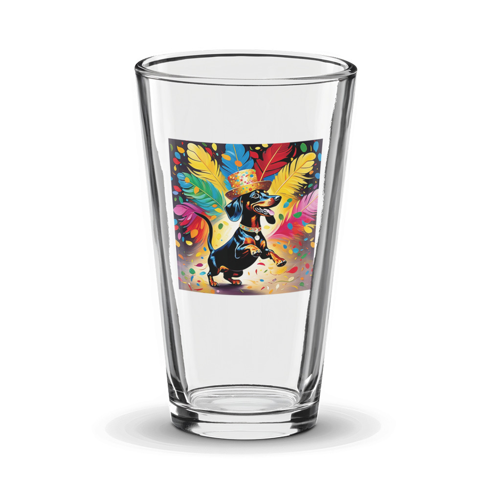 PugMug Custom Black Dachshund Glass Tumbler