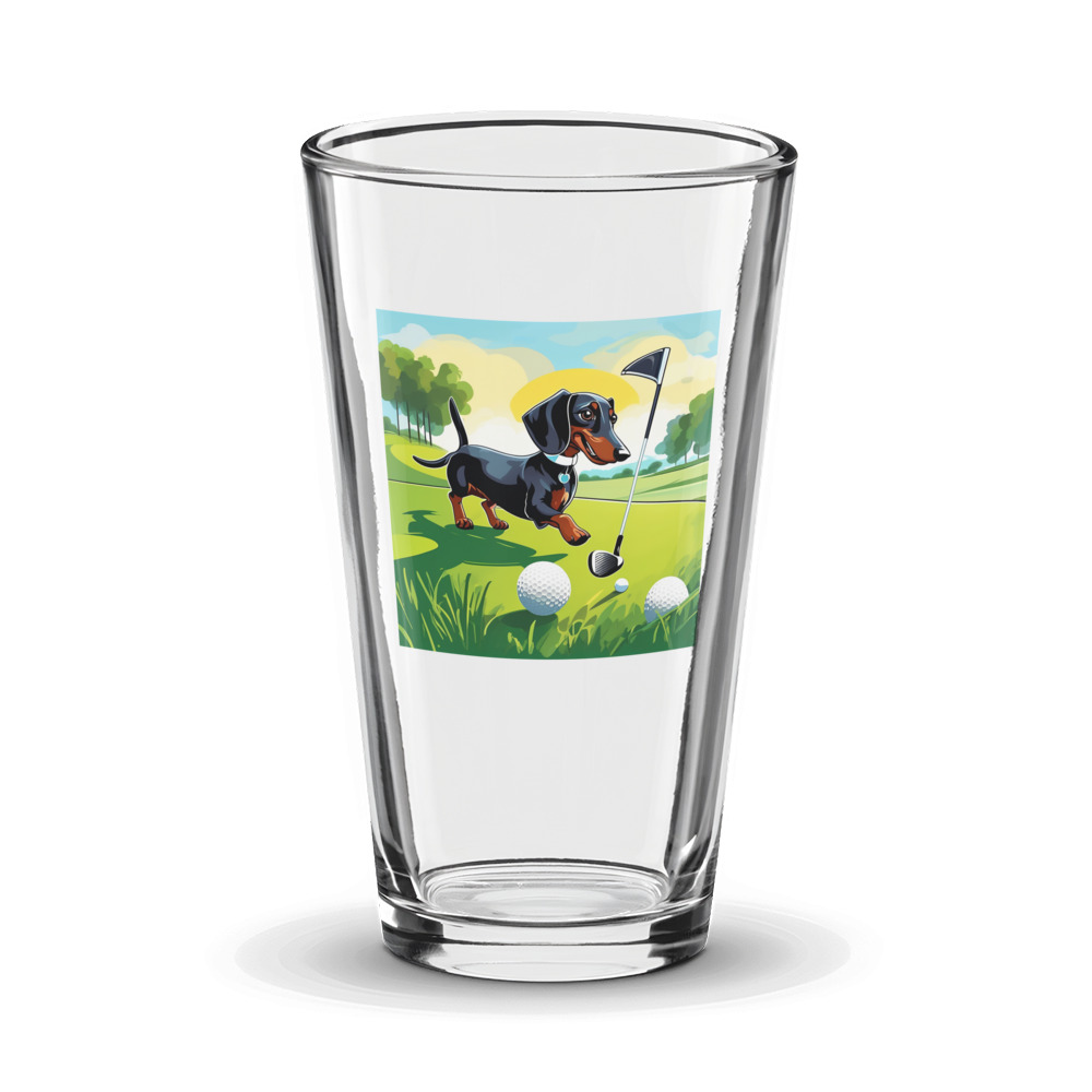 PugMug Custom Black Dachshund Glass Tumbler