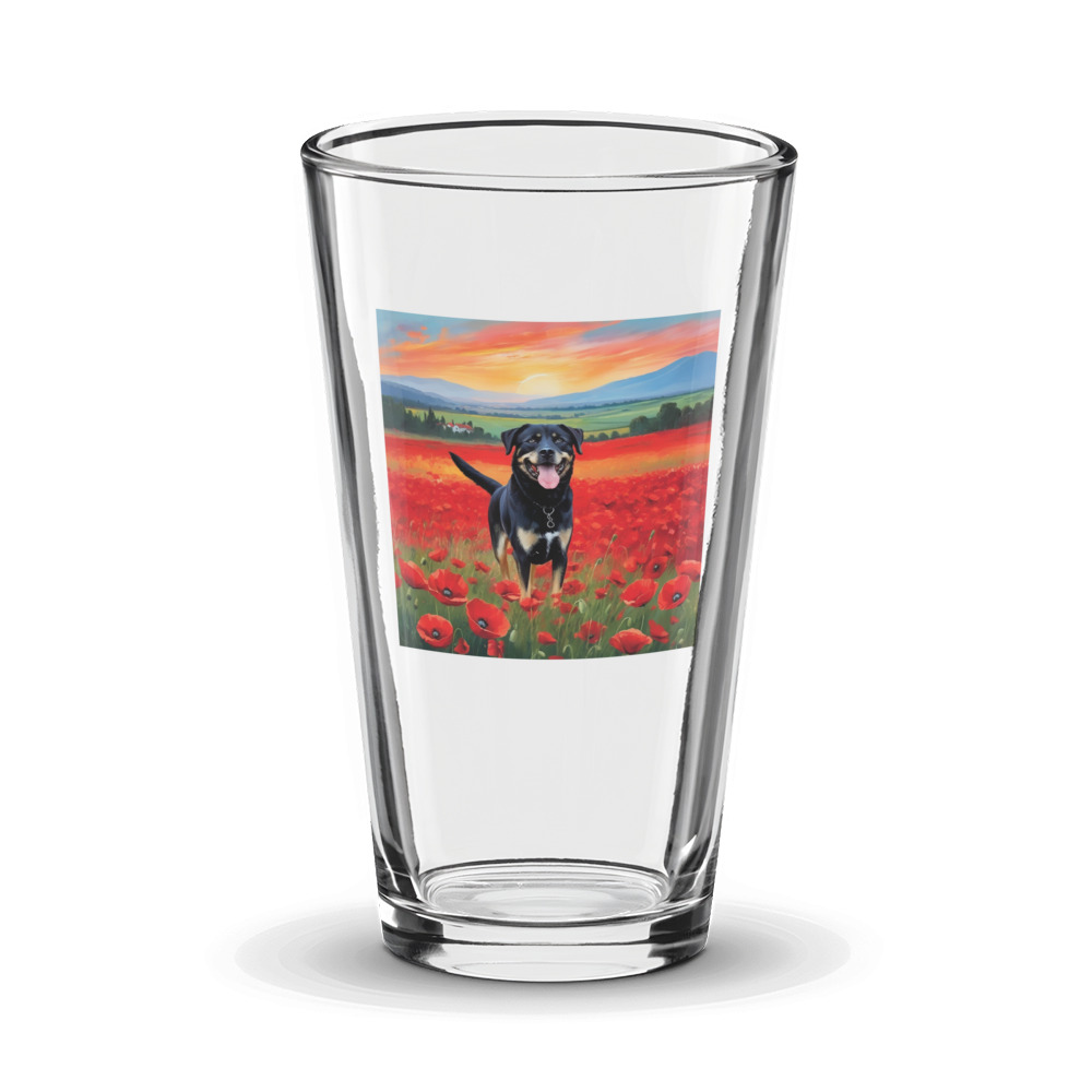 PugMug Custom Blue Glass Tumbler