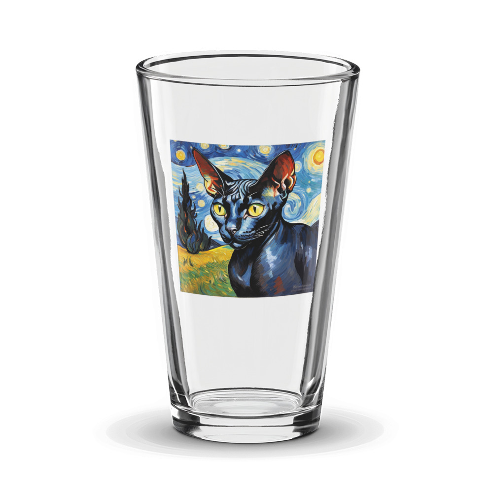 PugMug Custom Black Sphynx Cat Glass Tumbler
