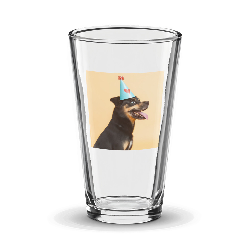 PugMug Custom Blue Glass Tumbler