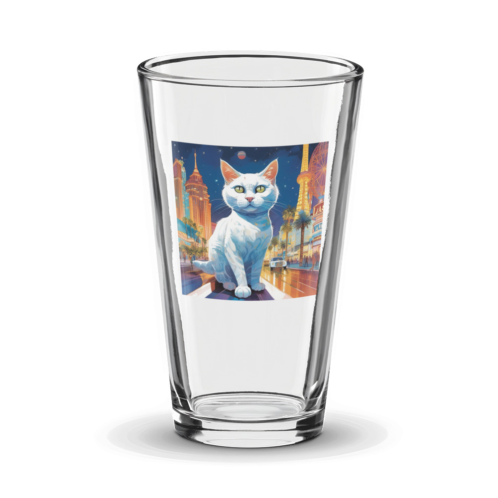 PugMug Custom White Companion Cat Glass Tumbler