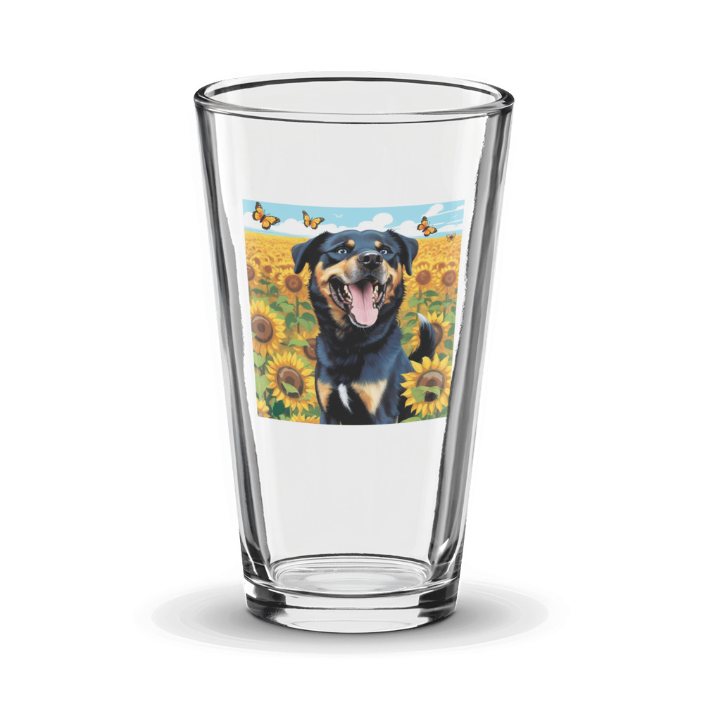 PugMug Custom Blue Glass Tumbler