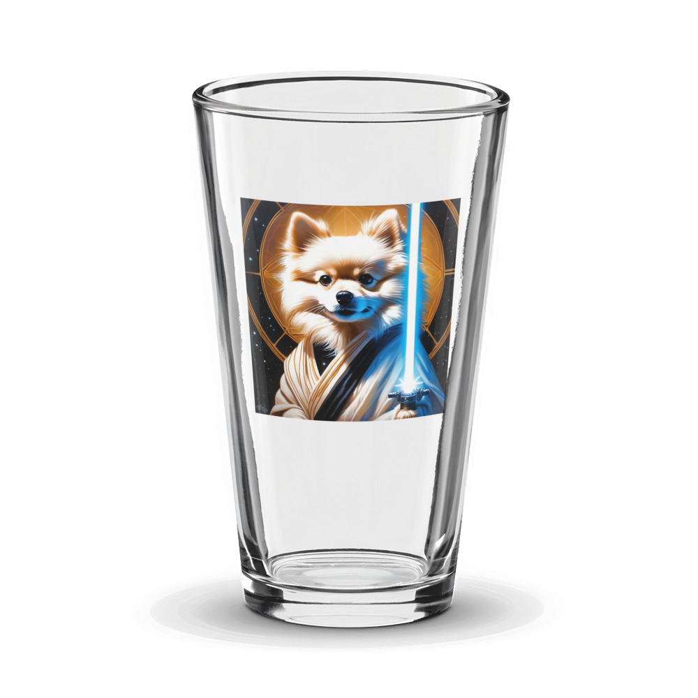 PugMug Custom White Pomeranian Glass Tumbler