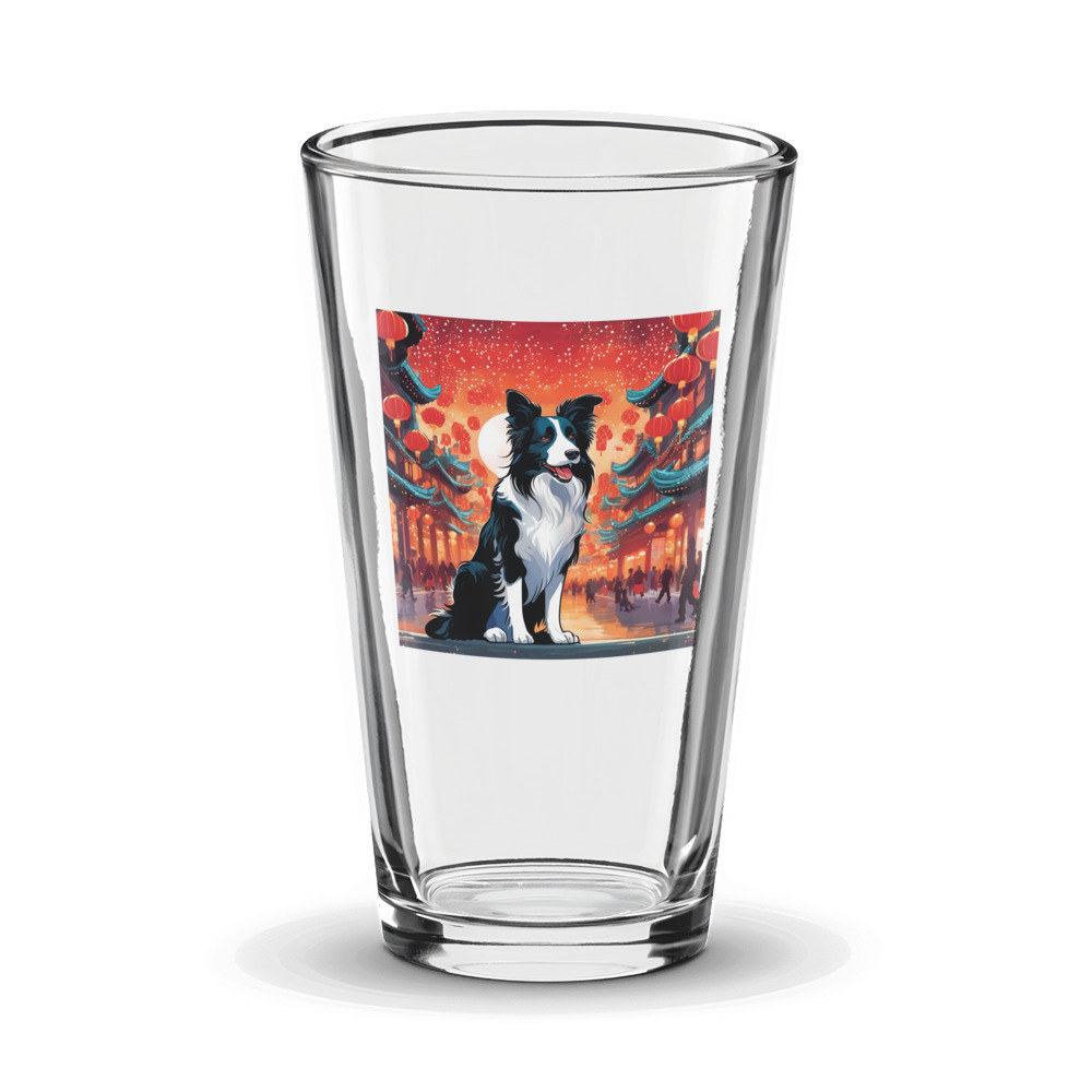 PugMug Custom Border Collie Glass Tumbler
