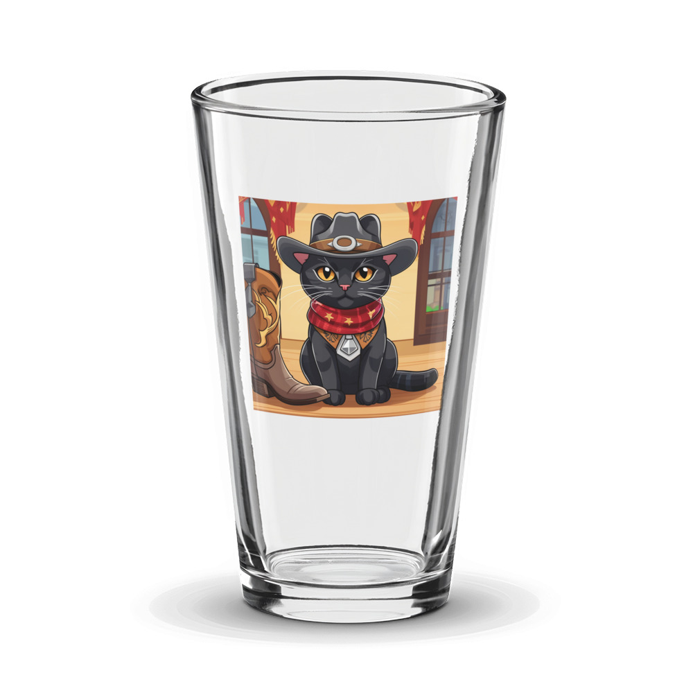PugMug Custom Black American Shorthair Cat Glass Tumbler