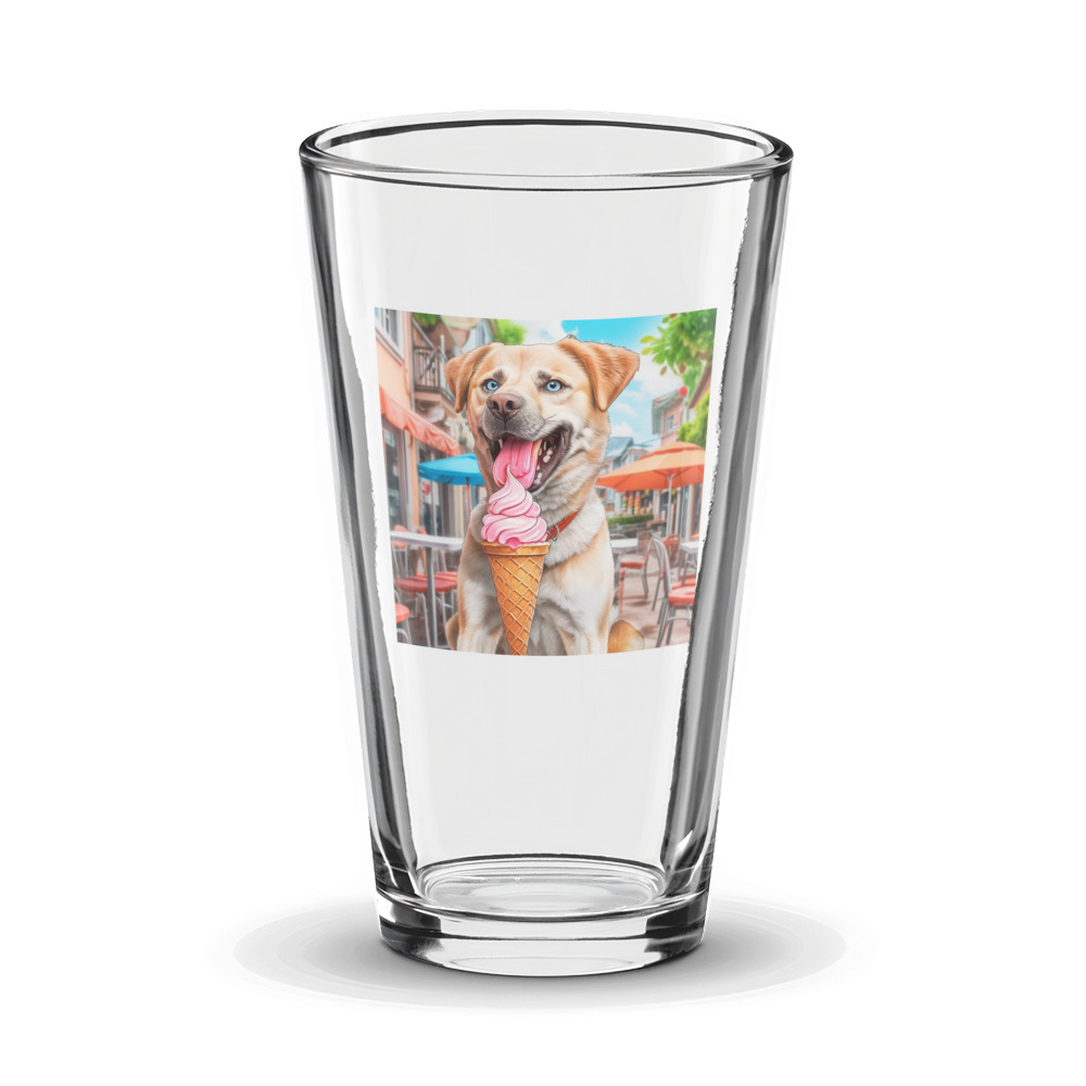 PugMug Custom Blue Glass Tumbler