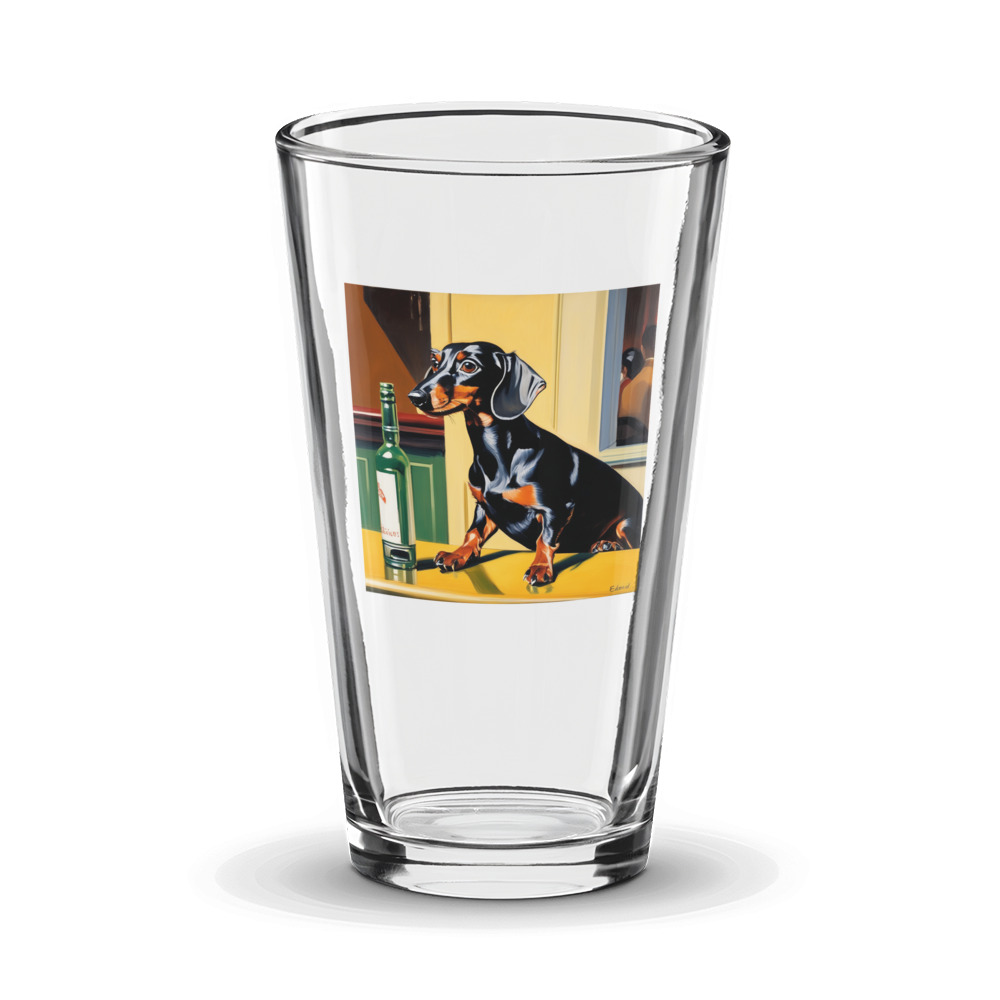 PugMug Custom Black Dachshund Glass Tumbler