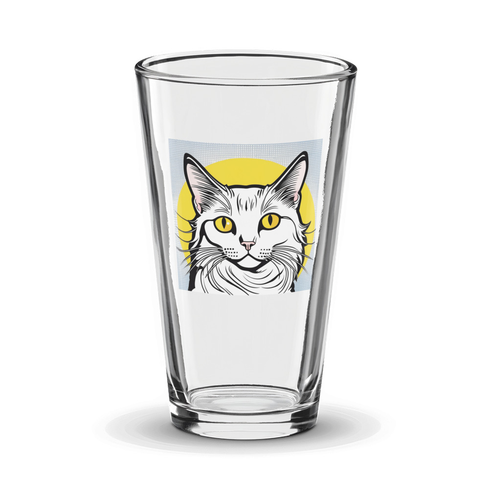PugMug Custom White Companion Cat Glass Tumbler
