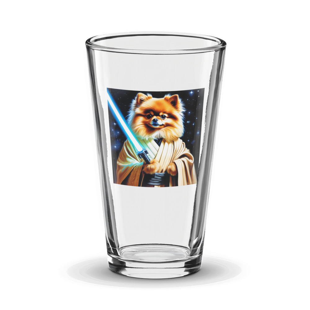 PugMug Custom Tan Pomeranian Glass Tumbler