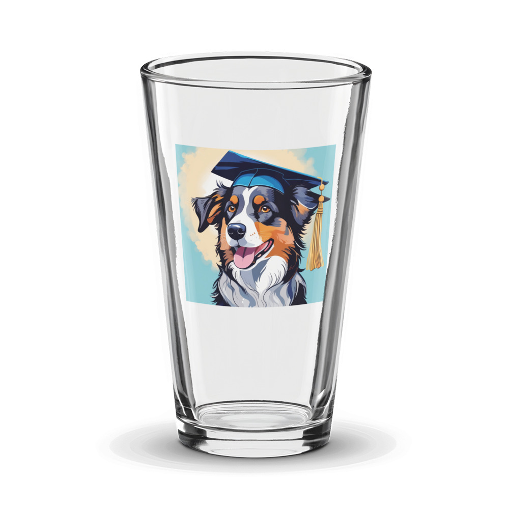 PugMug Custom Miniature American Shepherd Glass Tumbler
