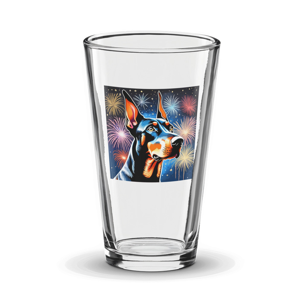 PugMug Custom Doberman Pinscher Glass Tumbler