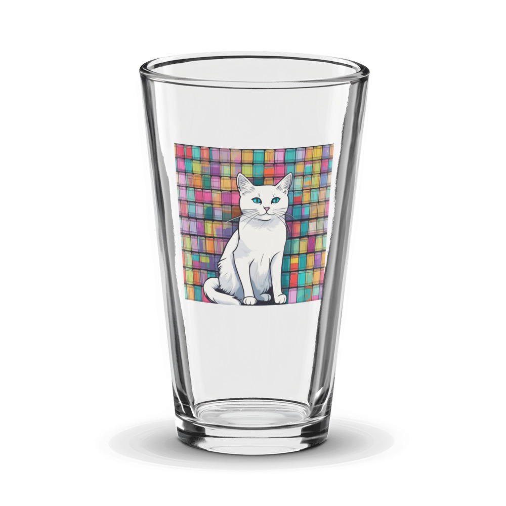 PugMug Custom White Companion Cat Glass Tumbler