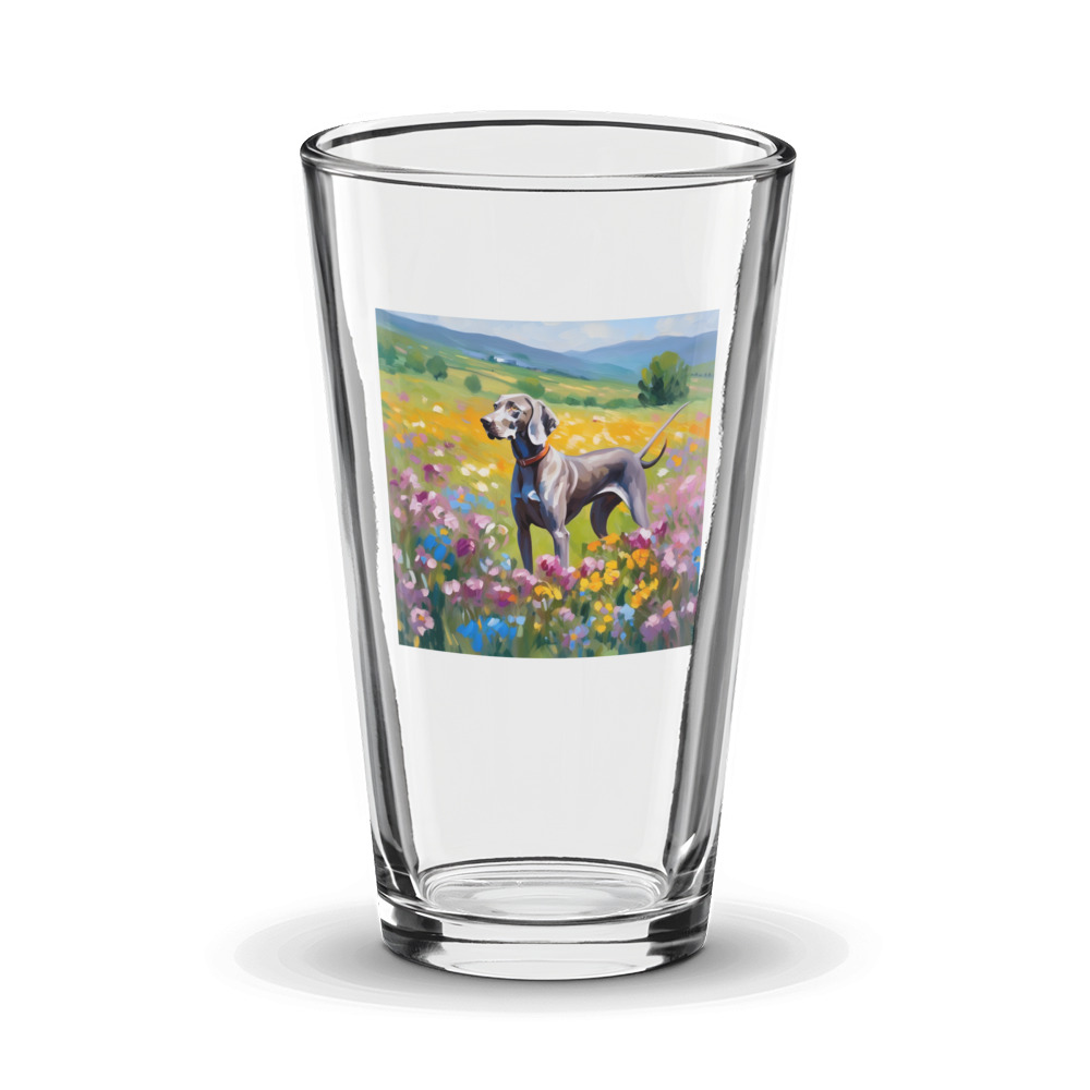 PugMug Custom Weimaraner Glass Tumbler