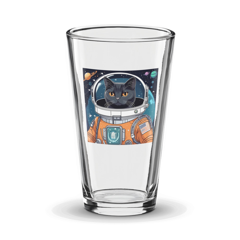 PugMug Custom Black British Shorthair Cat Glass Tumbler