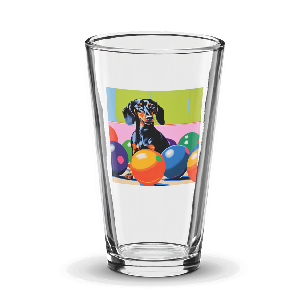 PugMug Custom Black Dachshund Glass Tumbler