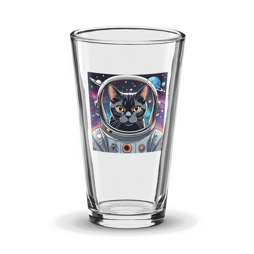 PugMug Custom Black American Shorthair Cat Glass Tumbler