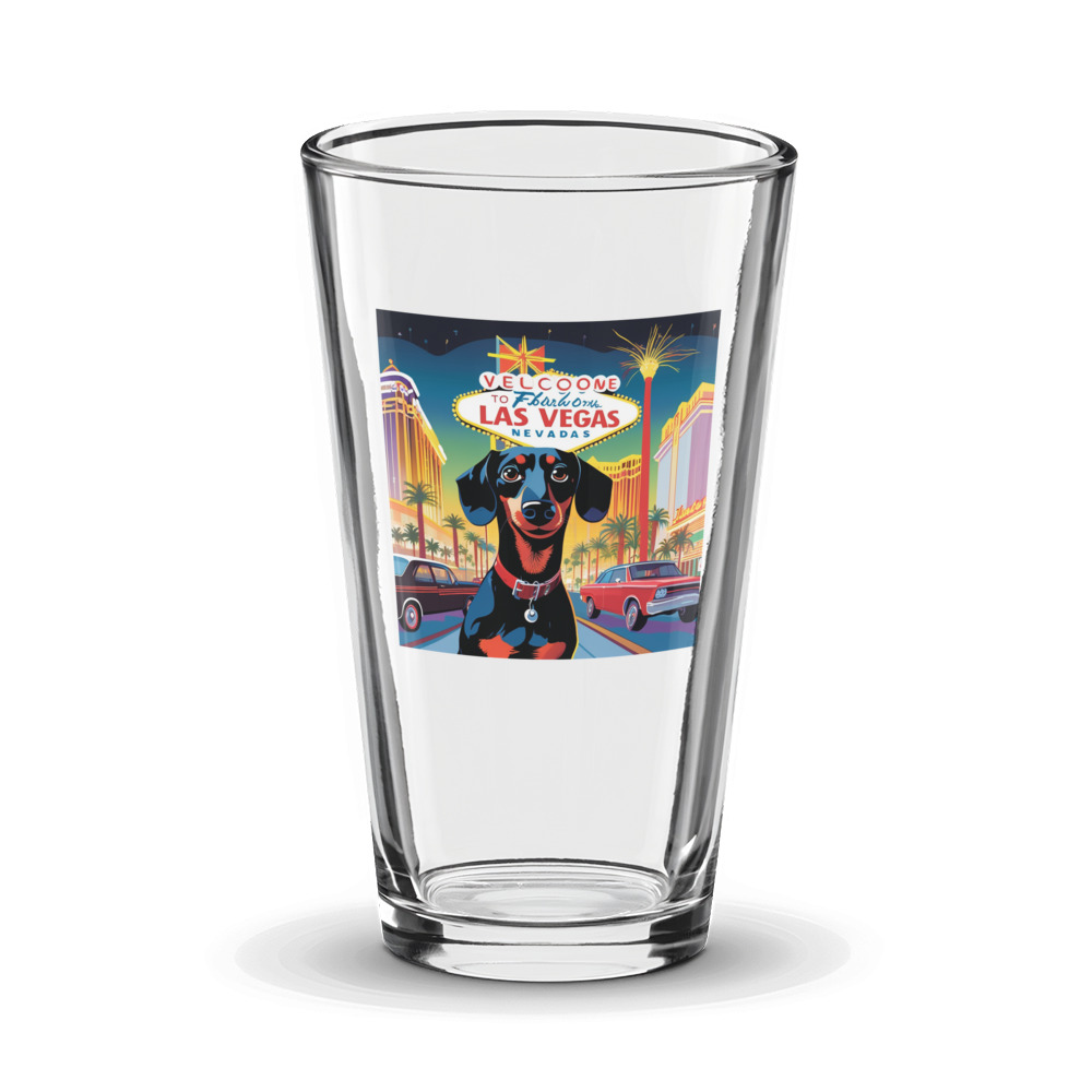 PugMug Custom Black Dachshund Glass Tumbler
