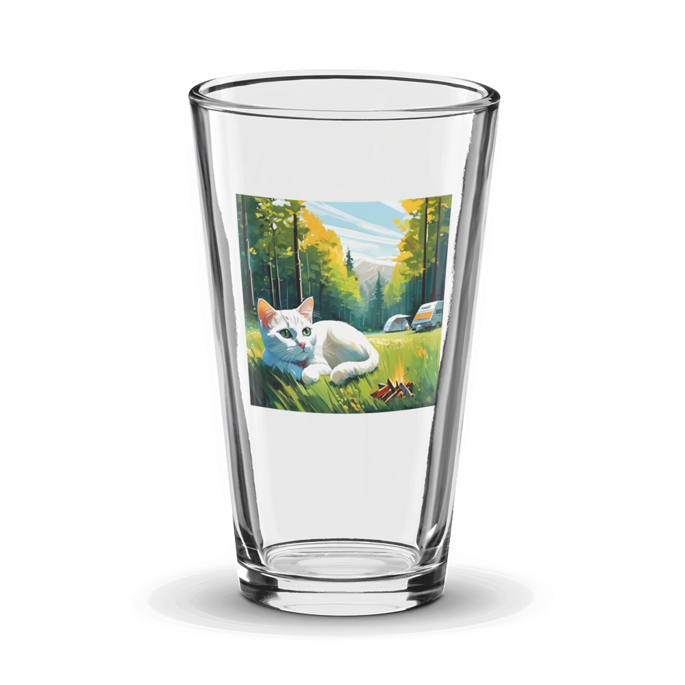 PugMug Custom White Companion Cat Glass Tumbler