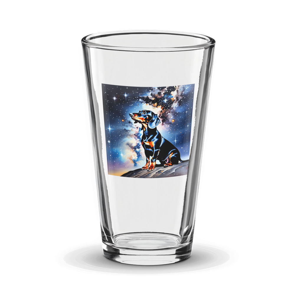 PugMug Custom Black Dachshund Glass Tumbler