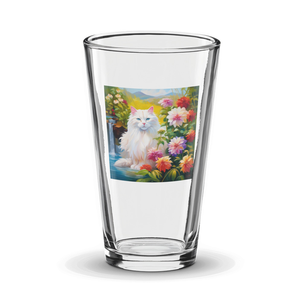 PugMug Custom White Companion Cat Glass Tumbler