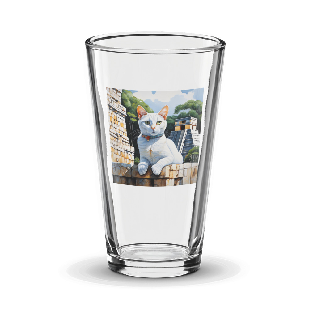 PugMug Custom White Companion Cat Glass Tumbler