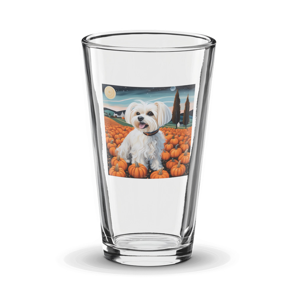 PugMug Custom Maltese Dog Glass Tumbler