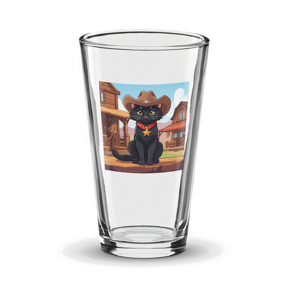 PugMug Custom Black Companion Cat Glass Tumbler