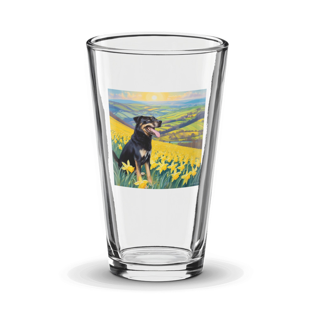 PugMug Custom Blue Glass Tumbler