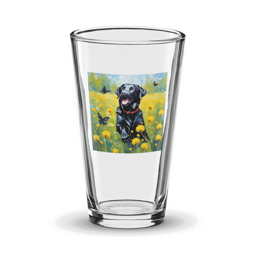PugMug Custom Black Labrador Retriever Glass Tumbler
