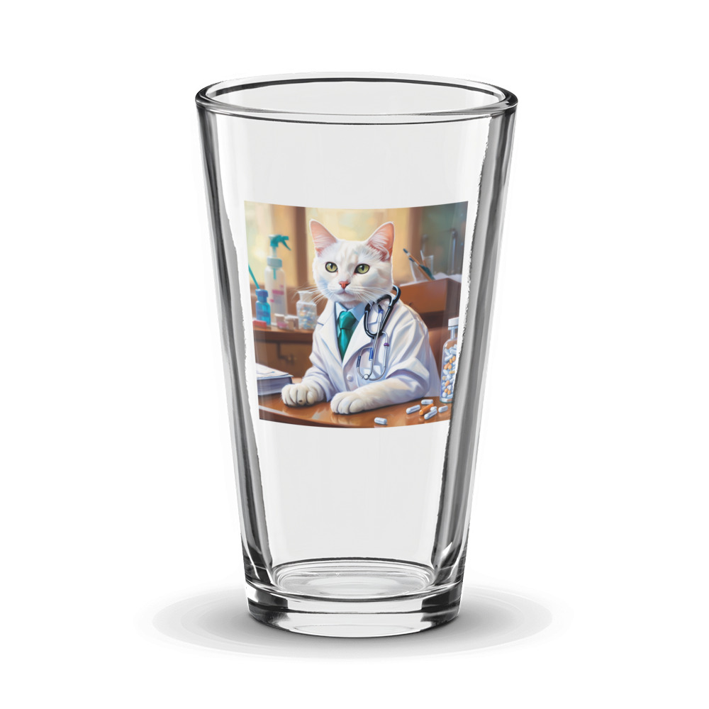 PugMug Custom White Companion Cat Glass Tumbler