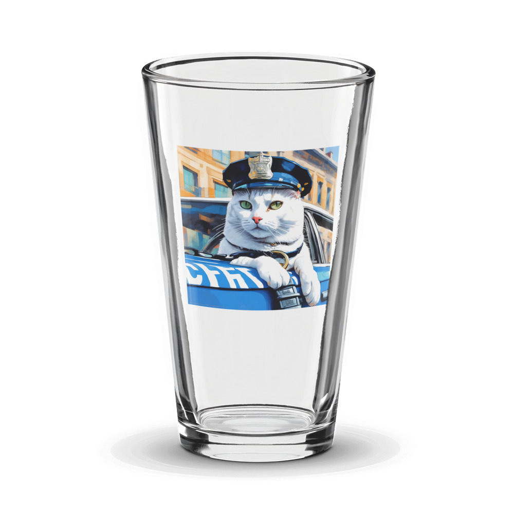 PugMug Custom White Companion Cat Glass Tumbler