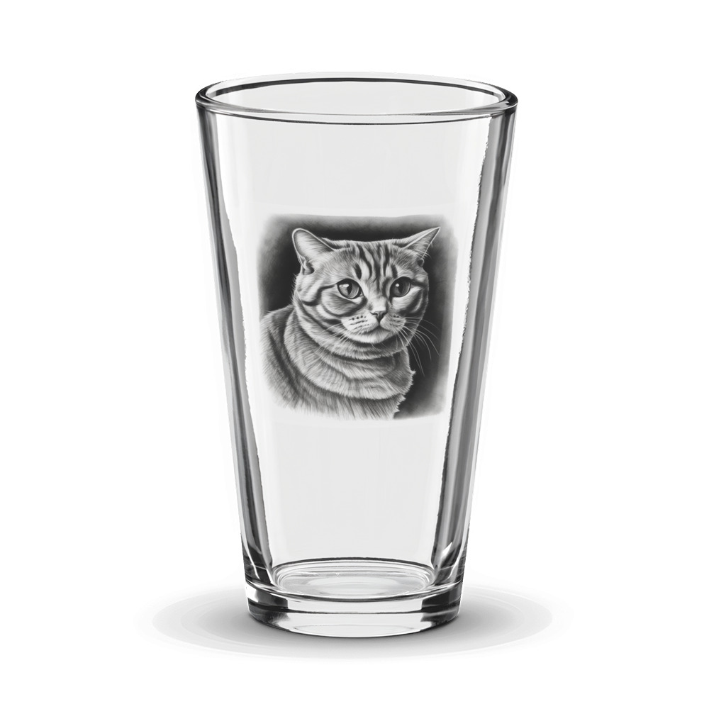 PugMug Custom Tabby Scottish Fold Cat Glass Tumbler