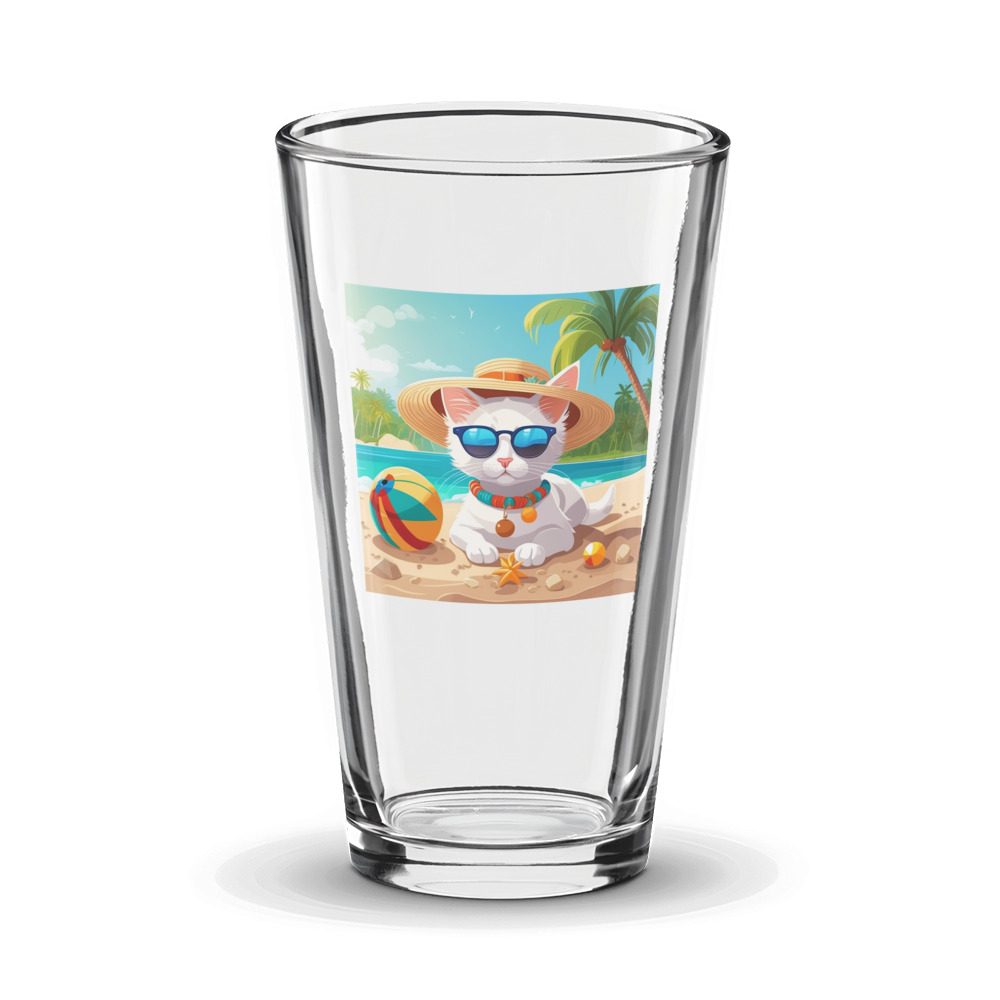 PugMug Custom White Companion Cat Glass Tumbler