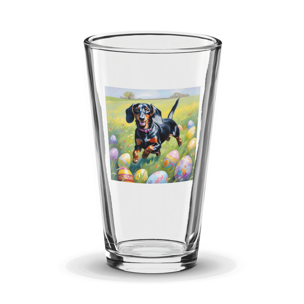 PugMug Custom Black Dachshund Glass Tumbler