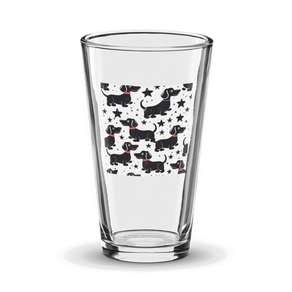 PugMug Custom Black Dachshund Glass Tumbler