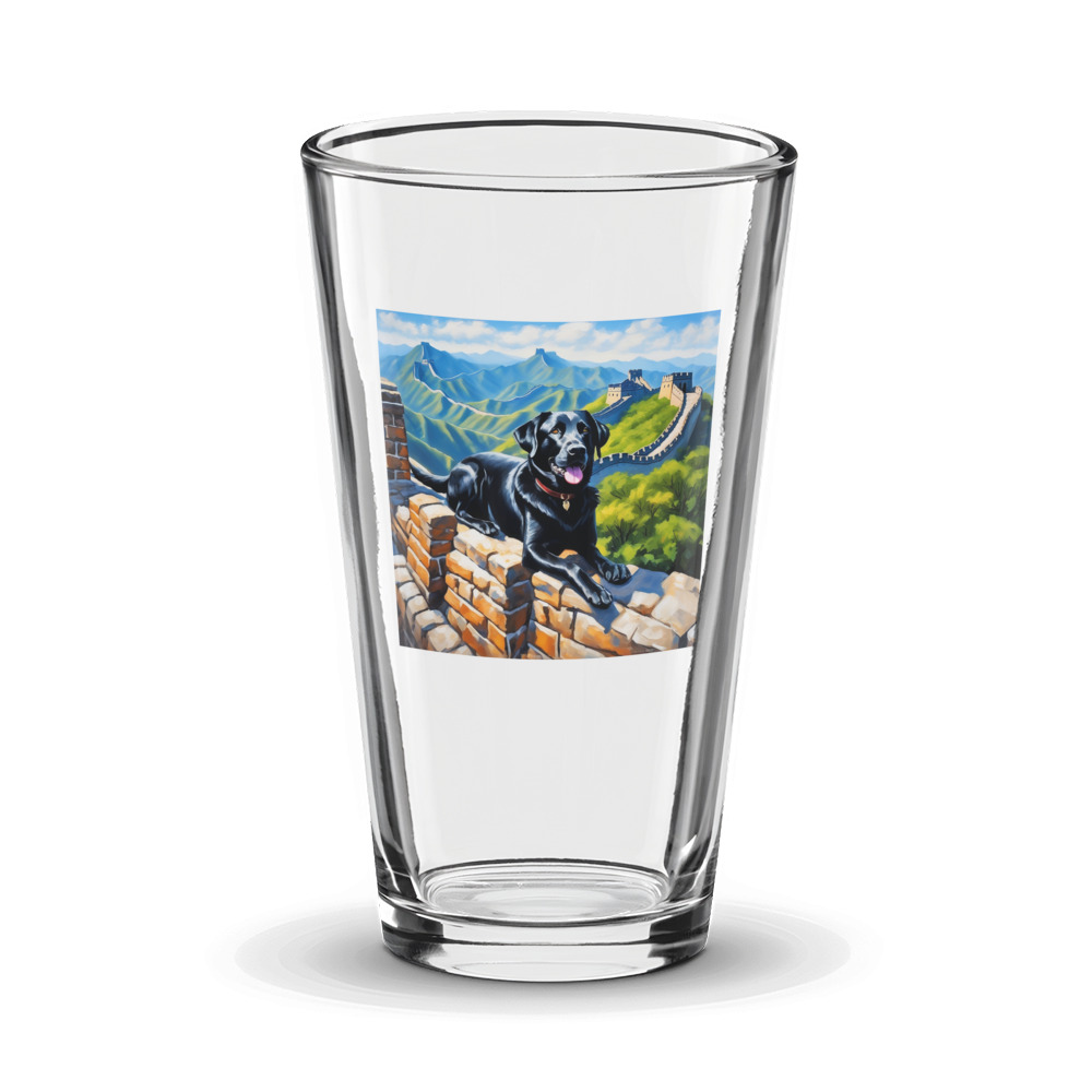 PugMug Custom Black Labrador Retriever Glass Tumbler