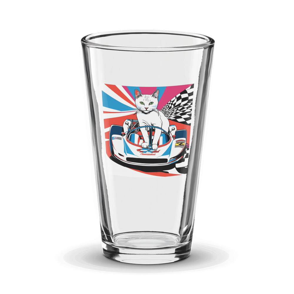 PugMug Custom White Companion Cat Glass Tumbler