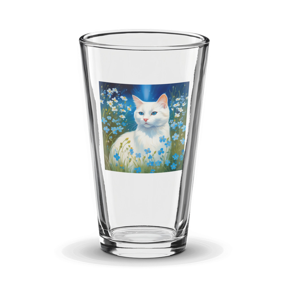 PugMug Custom White Companion Cat Glass Tumbler