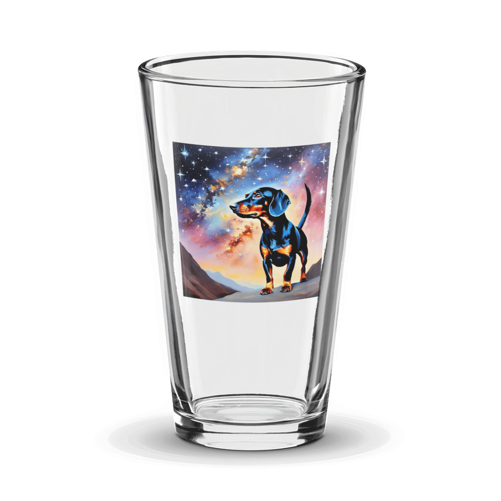 PugMug Custom Black Dachshund Glass Tumbler