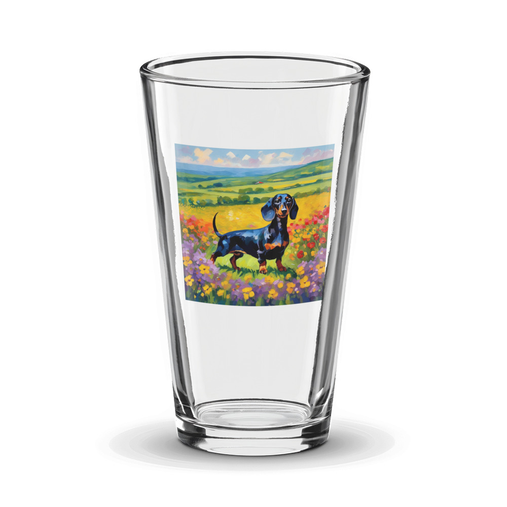 PugMug Custom Black Dachshund Glass Tumbler