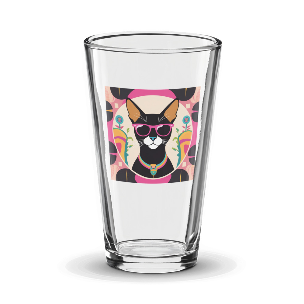 PugMug Custom Black Abyssinian Cat Glass Tumbler