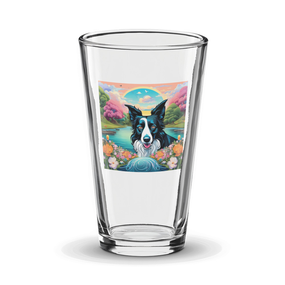 PugMug Custom Border Collie Glass Tumbler