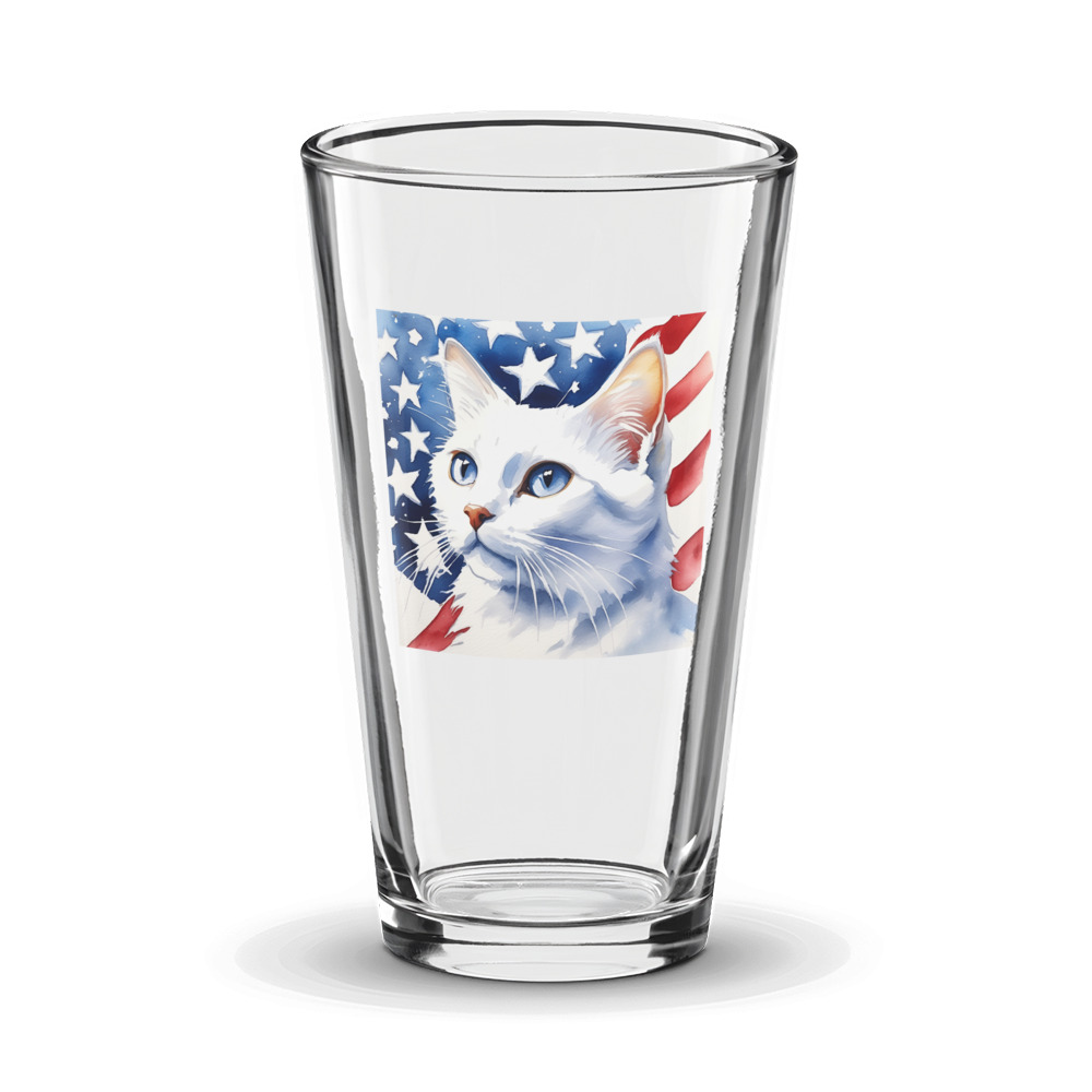 PugMug Custom White Companion Cat Glass Tumbler