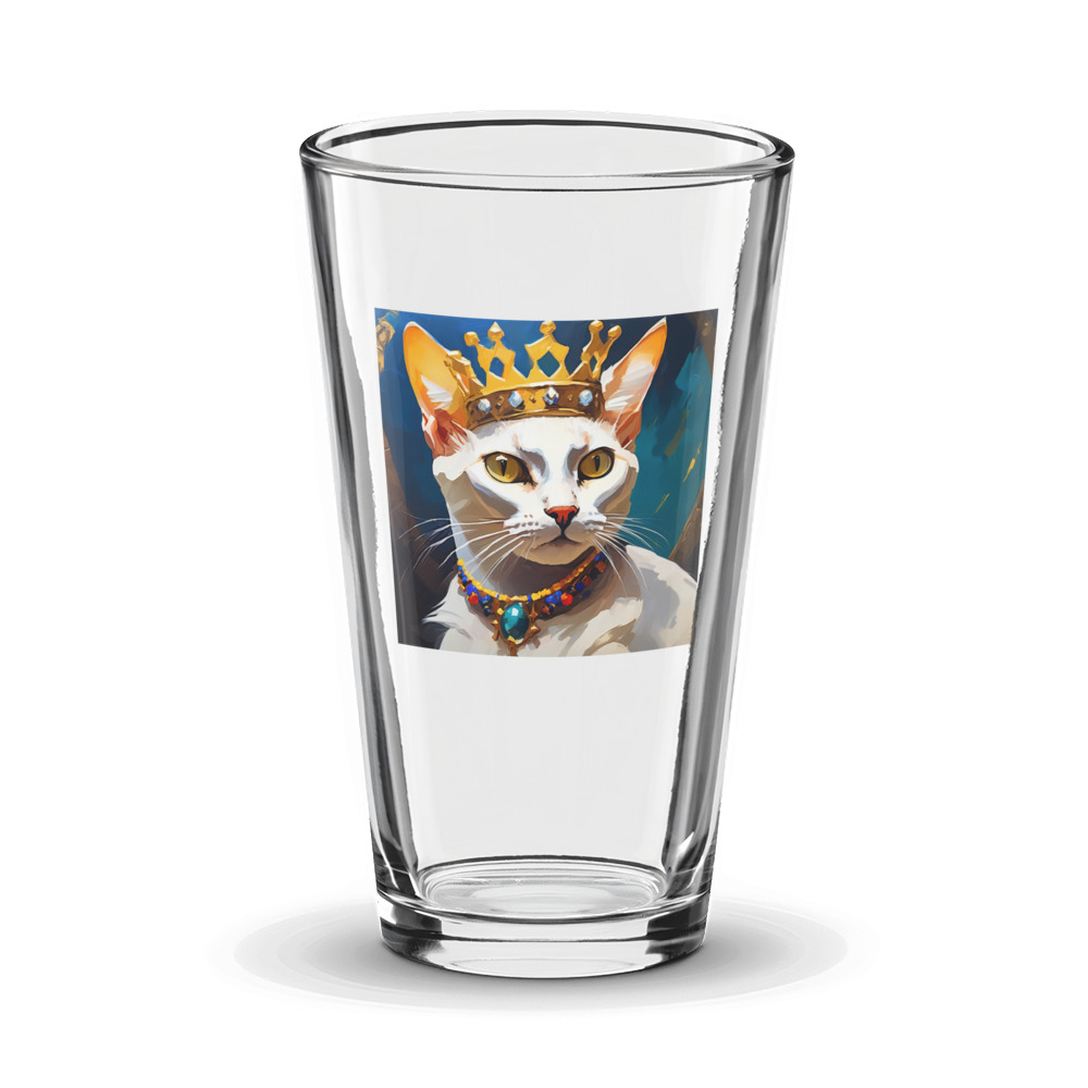 PugMug Custom White Abyssinian Cat Glass Tumbler