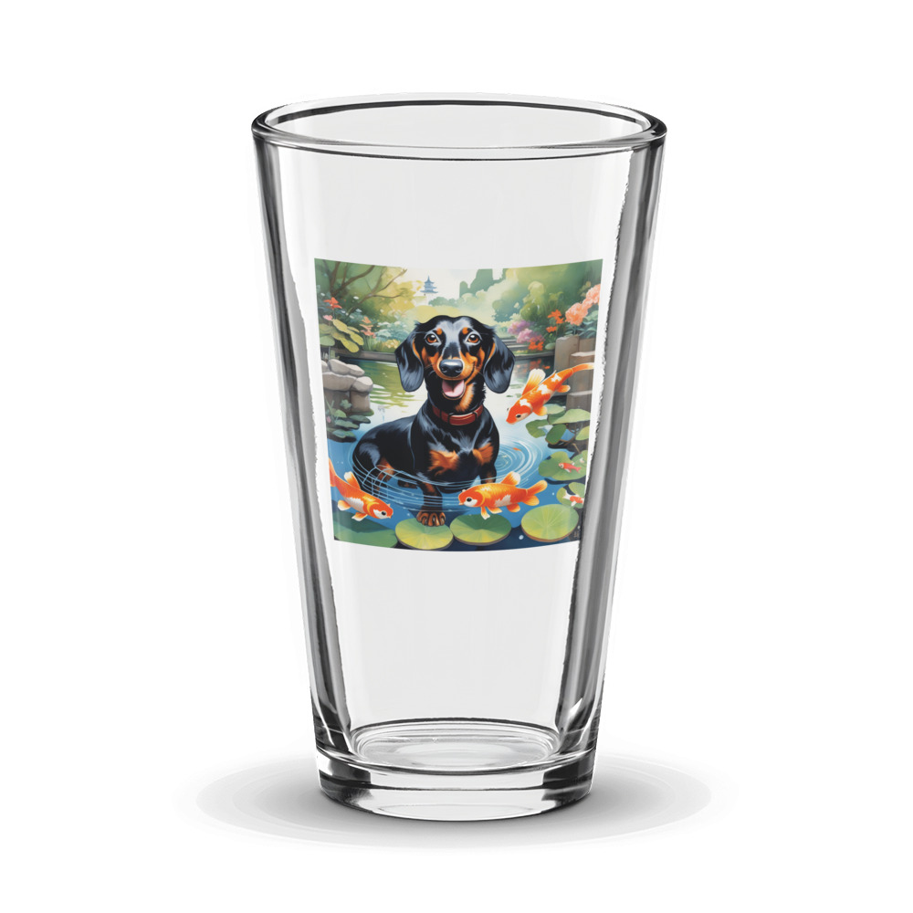 PugMug Custom Black Dachshund Glass Tumbler