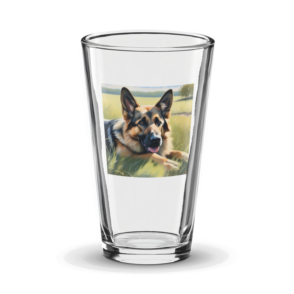 PugMug Custom German Shepherd Dog Glass Tumbler